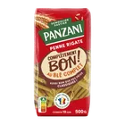 Paquet de pâtes Panzani Penne Rigate au blé complet, 100% français, cuisson 10 min, pour une alimentation saine.